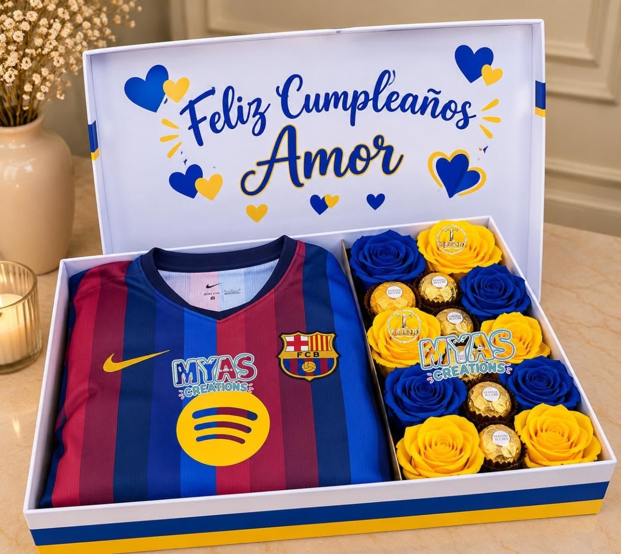 Arreglo con suéter deportivo con rosas