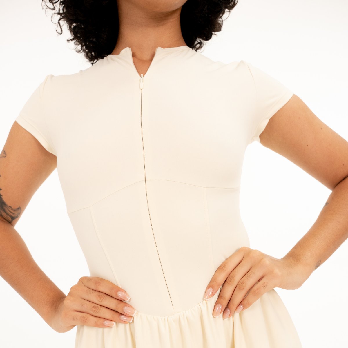 Crème Brûlée Zip Up Mini Dress — foto 2