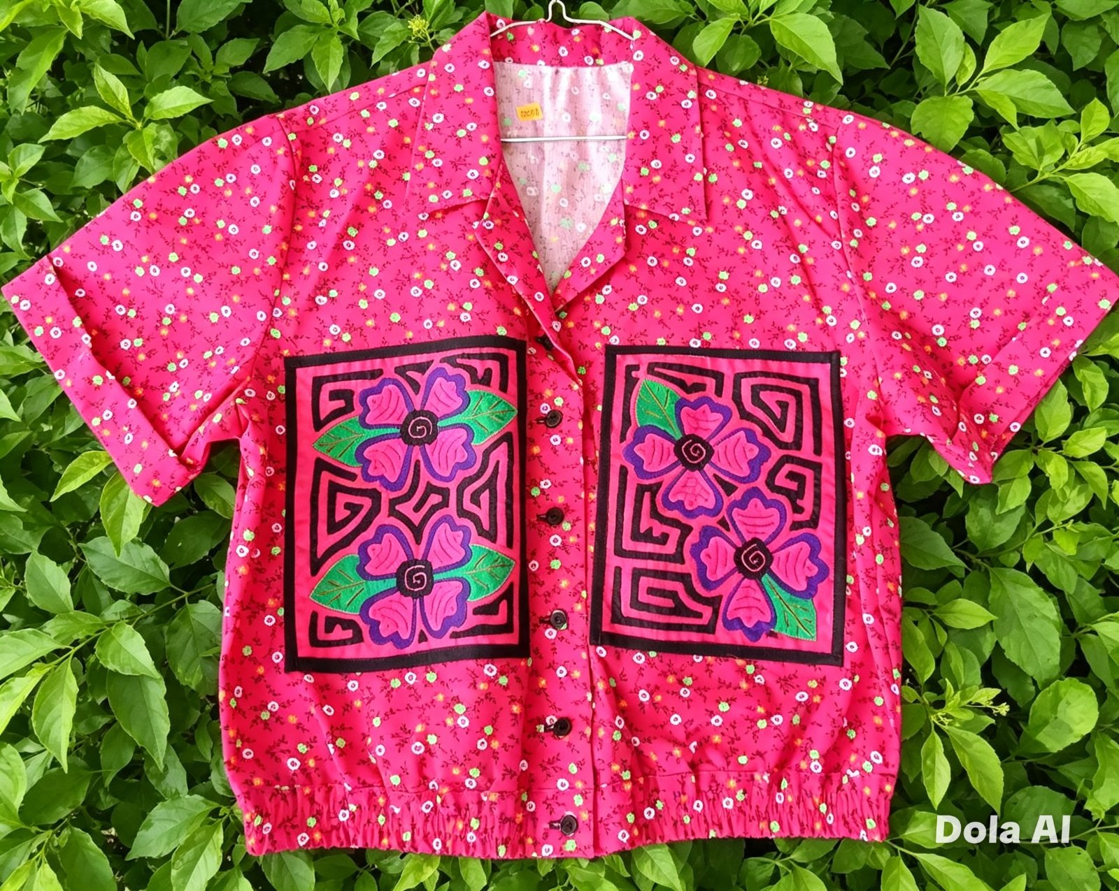 camisa de zarazas con adornos en molas